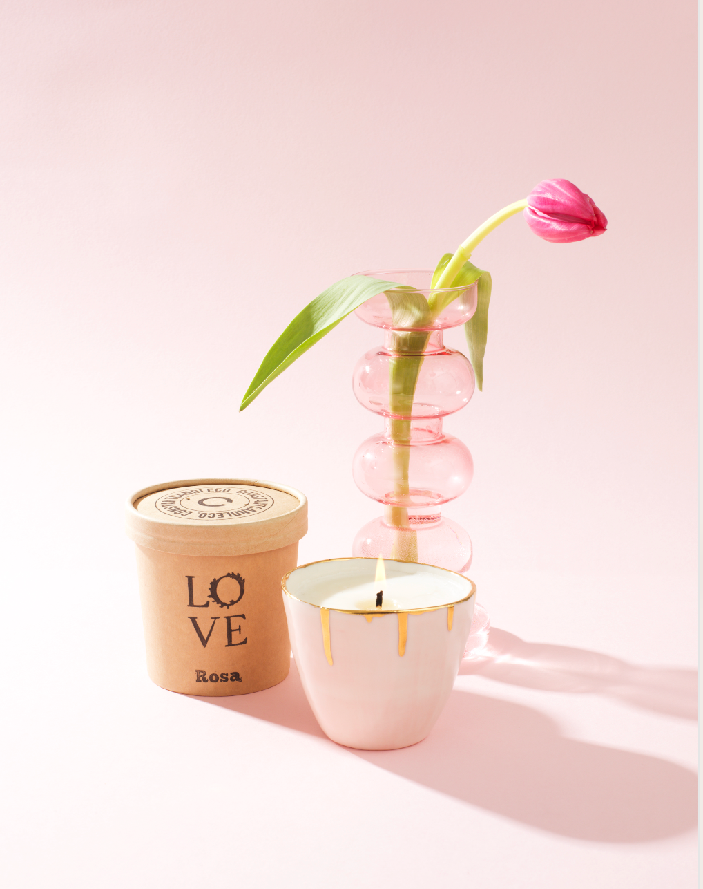 Pink Refillable Candle Starter Set with Forever Holder and Wax Refill